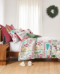 Levtex Merry Bright Santa Claus Lane Reversible -Pc. Duvet Cover Set