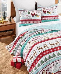 Levtex Merry Bright Ho Ho Holidays Reversible 2-Pc. Quilt Set, Twin/Twin Xl