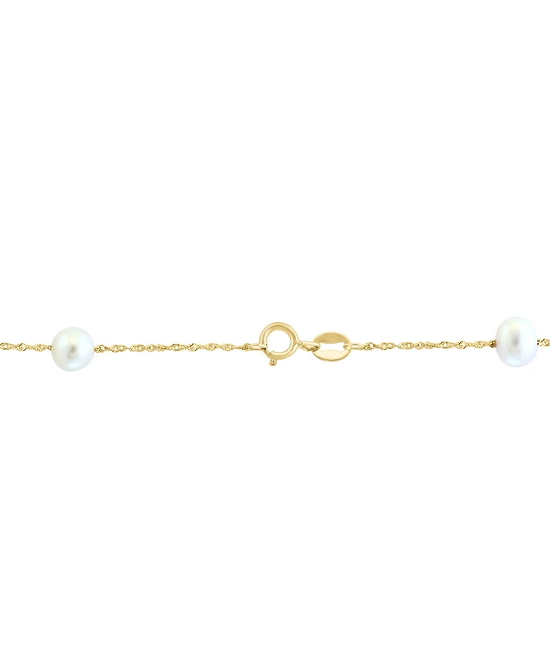 Effy Cultured Freshwater Pearl Station 18" Necklace 14k Gold (5-1/2mm)
