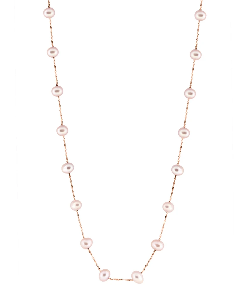 Effy Cultured Freshwater Pearl Station 18" Necklace 14k Gold (5-1/2mm)
