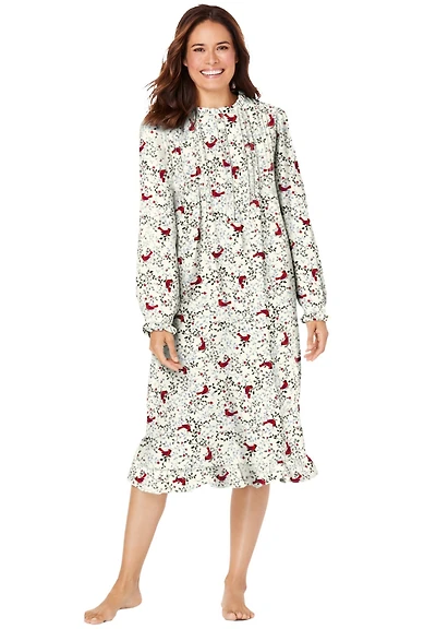Only Neccessities Women's Cotton Flannel Print Short Gown
