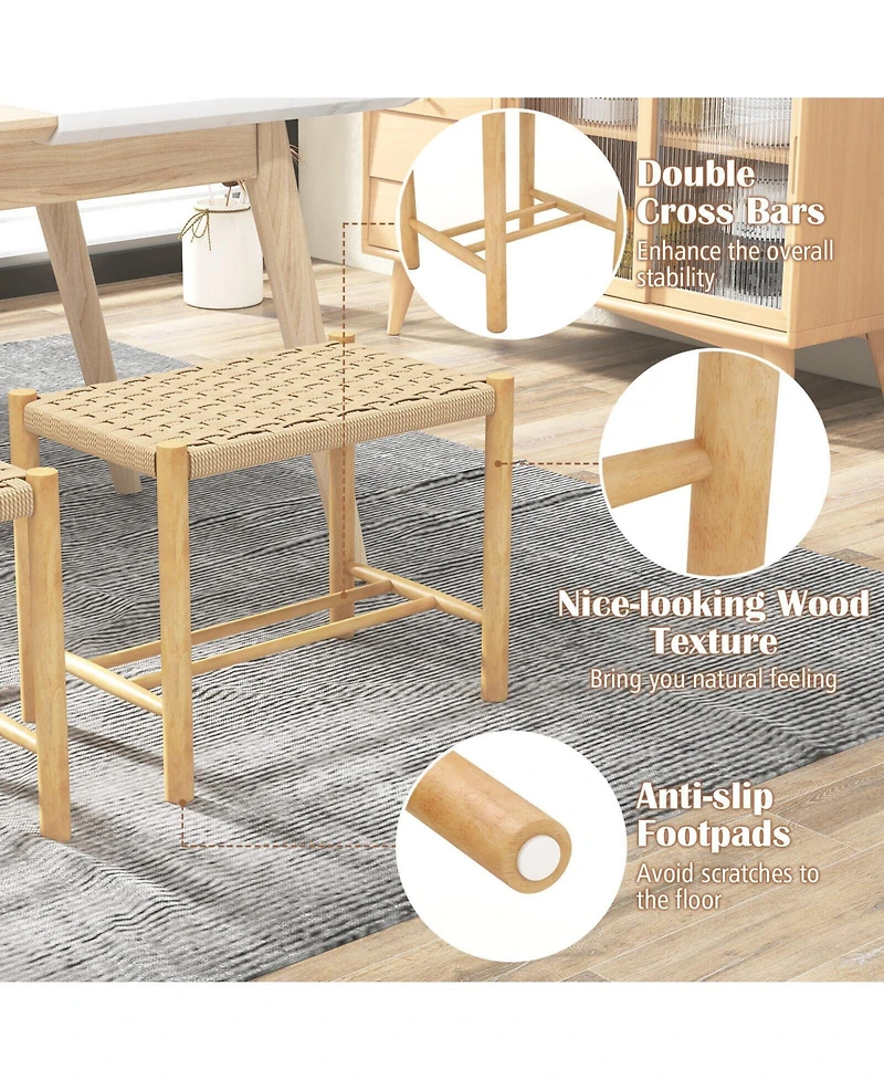 Sugift 18 Inch Dining Stool Set of 2