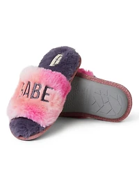 Dearfoams Girls Lana Fuzzy Slide Slipper Bird