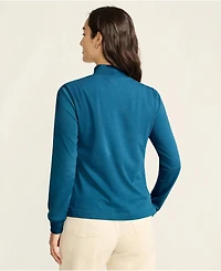 Lands' End Women's Relaxed Cotton Long Sleeve Mock Turtleneck