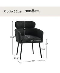 Hulala Home Niccolo Modern Boucle Dining Chair with Adjustment Feet