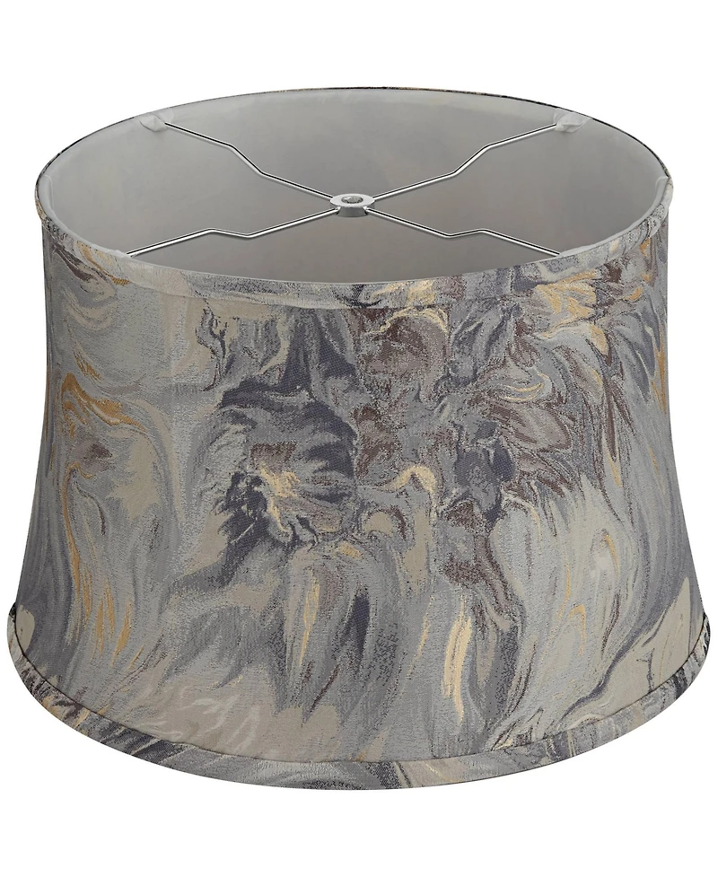 Springcrest 14" Top x 16" Bottom x 11" High x 11" Slant Print Lamp Shade Replacement Saba Cafe Drum Softback Washer Harp Finial