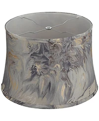 Springcrest 14" Top x 16" Bottom x 11" High x 11" Slant Print Lamp Shade Replacement Saba Cafe Drum Softback Washer Harp Finial