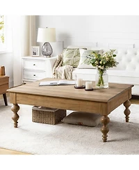Hulala Home Gaston Farmhouse Lift Top 4 Legs Coffee Table with Storage