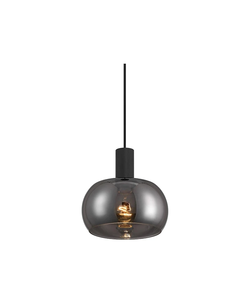 Possini Euro Design Rorie 8 1/2" Modern Pendant Ceiling Light Fixture Dining Room Over Table Kitchen Island Black Smoke Glass Mini