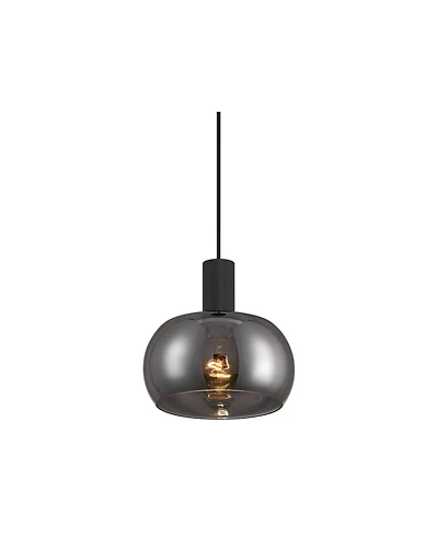 Possini Euro Design Rorie 8 1/2" Modern Pendant Ceiling Light Fixture Dining Room Over Table Kitchen Island Black Smoke Glass Mini