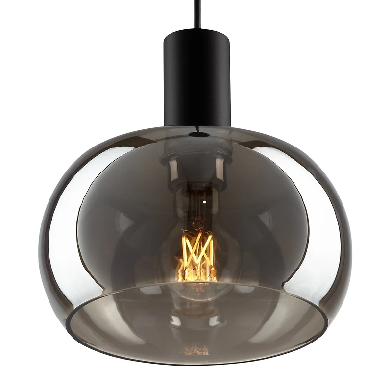 Possini Euro Design Rorie 8 1/2" Modern Pendant Ceiling Light Fixture Dining Room Over Table Kitchen Island Black Smoke Glass Mini
