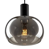 Possini Euro Design Rorie 8 1/2" Modern Pendant Ceiling Light Fixture Dining Room Over Table Kitchen Island Black Smoke Glass Mini