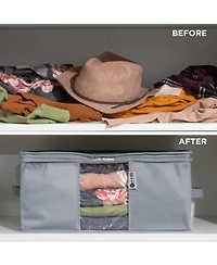 Set of 2 Clothes Storage Bag Organizer with Cedar Insert to Protect from Moth, Moist, Dirt, Dust