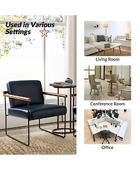 Hulala Home Justo Modern Arm Chair with Sturdy Metal Tube Side