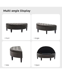 Hulala Home Anacleto Modern 43.3" Wide Bedroom Bench with Solid Wood Legs