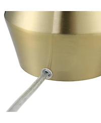 360 Lighting Marty Modern Accent Table Lamps 14 3/4" High Set of 2 Brass Metal White Cylinder Shade for Bedroom Bedside Nightstand Office Kids Ho
