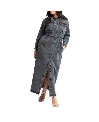 Eloquii Women's Denim Fitted Dress