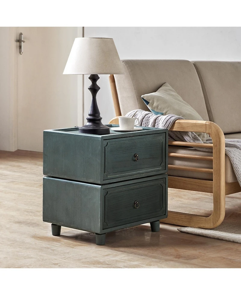 Hulala Home Scipione Transitional 2 - Drawer Nightstand with Multiple Configurations