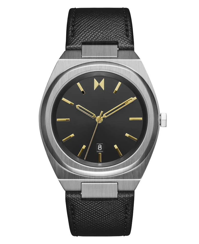 Mvmt Men's Odyssey Ii Black Leather Strap Watch ,40mm