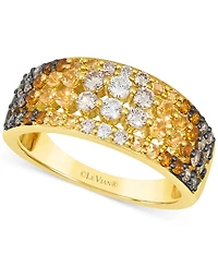 Le Vian Desert Ombre Citrine (1/2 ct. t.w.) & Diamond (5/8 ct. t.w.) Four Row Statement Ring in 14k Gold