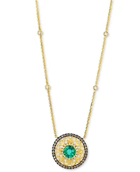 Le Vian Costa Smeralda Emerald (1/2 ct. t.w.), Chocolate Diamond (1/3 ct. t.w.) & Nude Diamond (1/5 ct. t.w.) 19" Adjustable Necklace in 14k Honey Gol