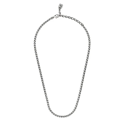 UNOde50 Sterling Silver Metal Braided Chain Shape Necklace
