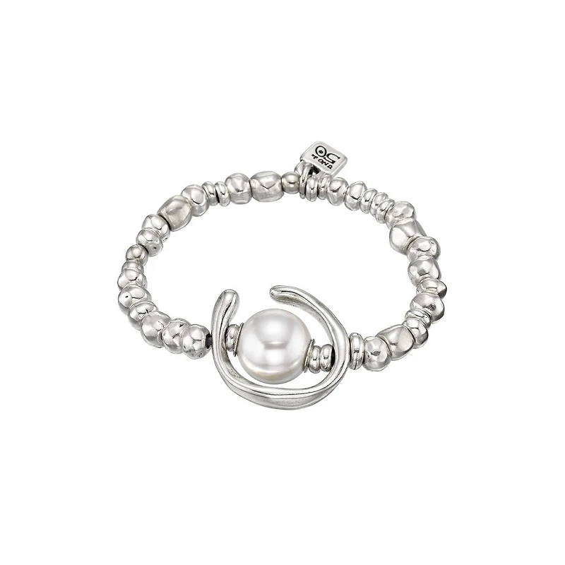 UNOde50 Sterling Silver Round Beads Cultivated Pearl Bracelet