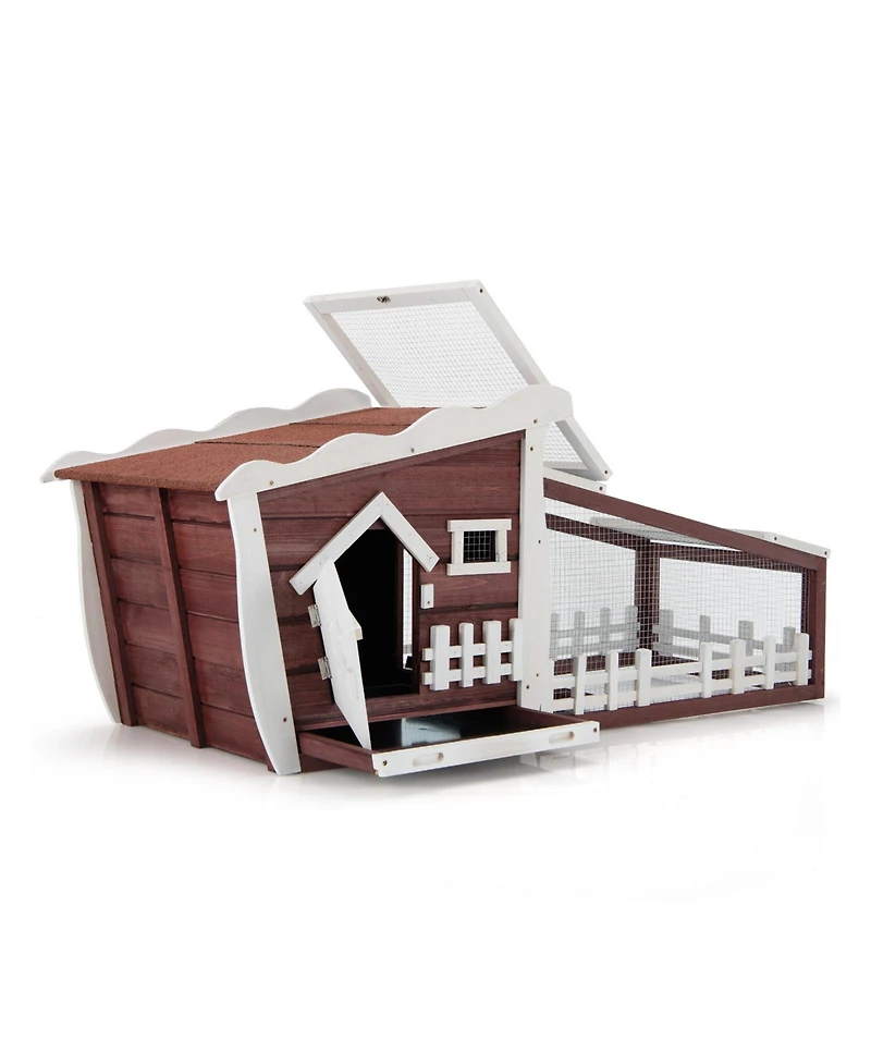 Sugift 62 Inch Wooden Rabbit/Dog Hutch with Pull Out Tray