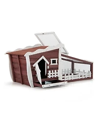 Sugift 62 Inch Wooden Rabbit/Dog Hutch with Pull Out Tray
