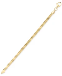 Macy's Diamond Cut Snake Chain Bracelet (3mm) in 10k Yellow Gold