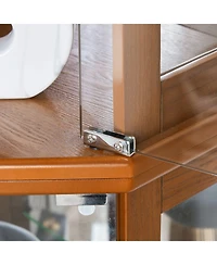 Slickblue 6-Shelf Corner Curio Display Cabinet with Lights and Mirrors