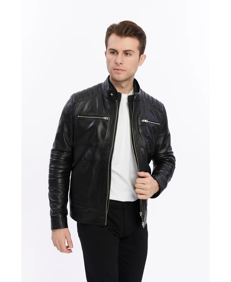 Furniq Uk Men's Genuine Leather Jacket