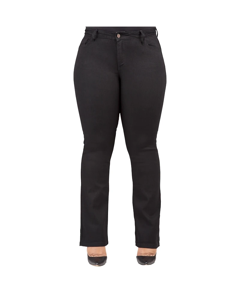 Poetic Justice Plus Curvy Fit Stretch Denim Slim Boot Cut Jeans