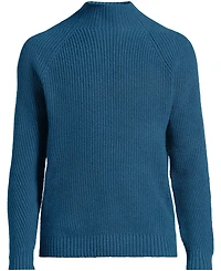 Lands' End Men's Long Sleeve Shaker Mock Neck Sweater