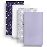 The Peanutshell Lunar Love Microfiber 4 Pack Crib Sheets