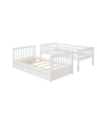 Streamdale Twin-Over-Twin Bunk Bed With Ladders And Two Storage Drawers