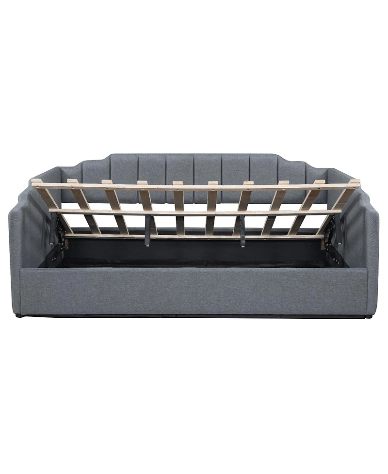 Streamdale Upholstered Daybed with Underneath Storage, Full Size, Gray