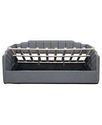 Streamdale Upholstered Daybed with Underneath Storage, Full Size, Gray