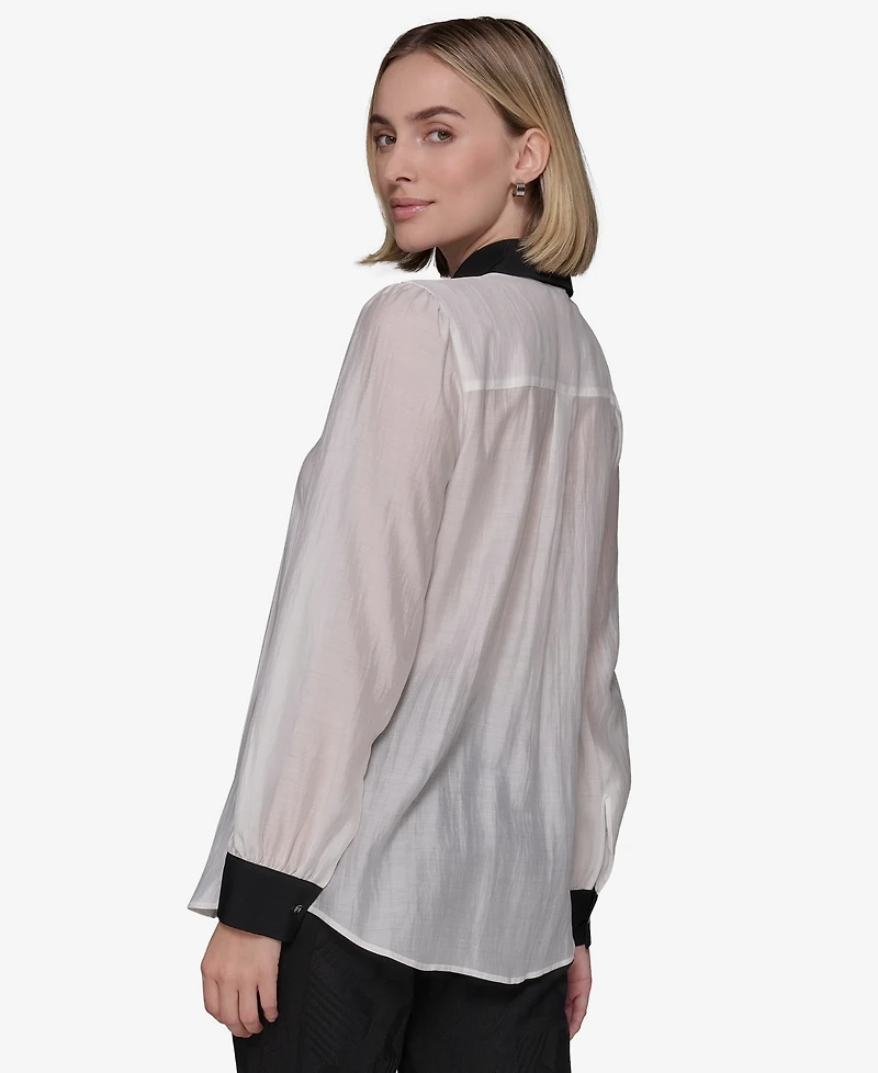 Karl Lagerfeld Paris Women's Pintucked Blouse