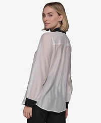 Karl Lagerfeld Paris Women's Pintucked Blouse