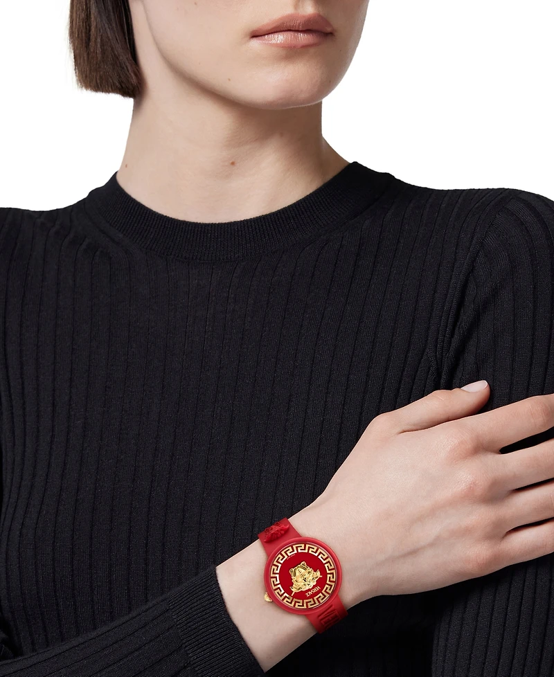 Versace Women's Swiss V-Pop Red Silicone Strap Watch 39mm