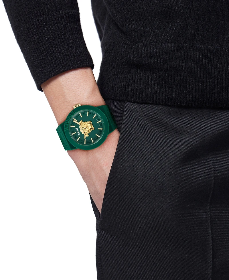 Versace Men's Swiss V-Pop Green Silicone Strap Watch 43mm