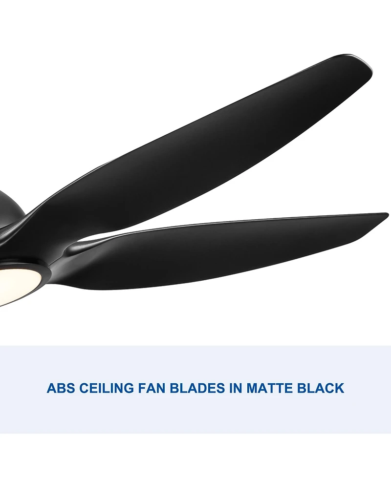 Streamdale 60 In Integrated Led Ceiling Fan Lighting With Black Abs Blade