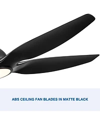 Streamdale 60 In Integrated Led Ceiling Fan Lighting With Black Abs Blade