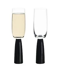 Anton Studio Designs Oslo Champagne Flutes Black, Set of 2