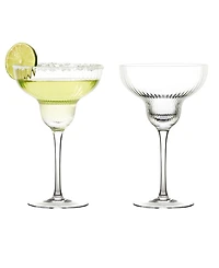 Anton Studio Designs Empire Clear Margarita Glasses, Set of 2