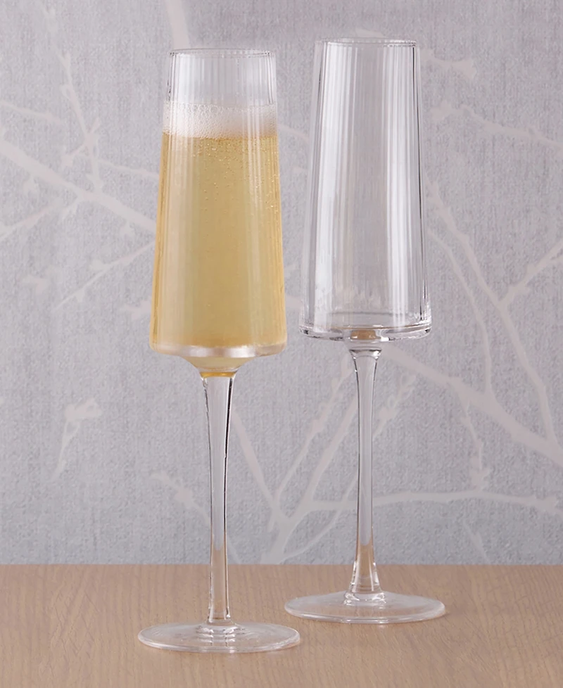 Anton Studio Designs Empire Clear Champagne Flutes, Set of 2
