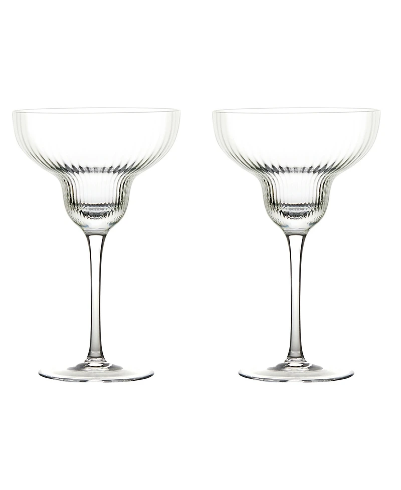 Anton Studio Designs Empire Clear Margarita Glasses, Set of 2