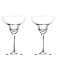 Anton Studio Designs Empire Clear Margarita Glasses, Set of 2