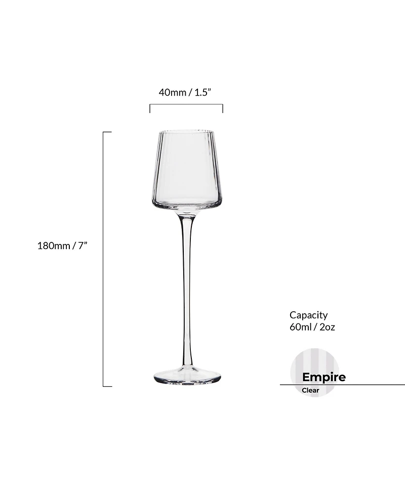 Anton Studio Designs Empire Clear Cordial Glasses, Set of 4